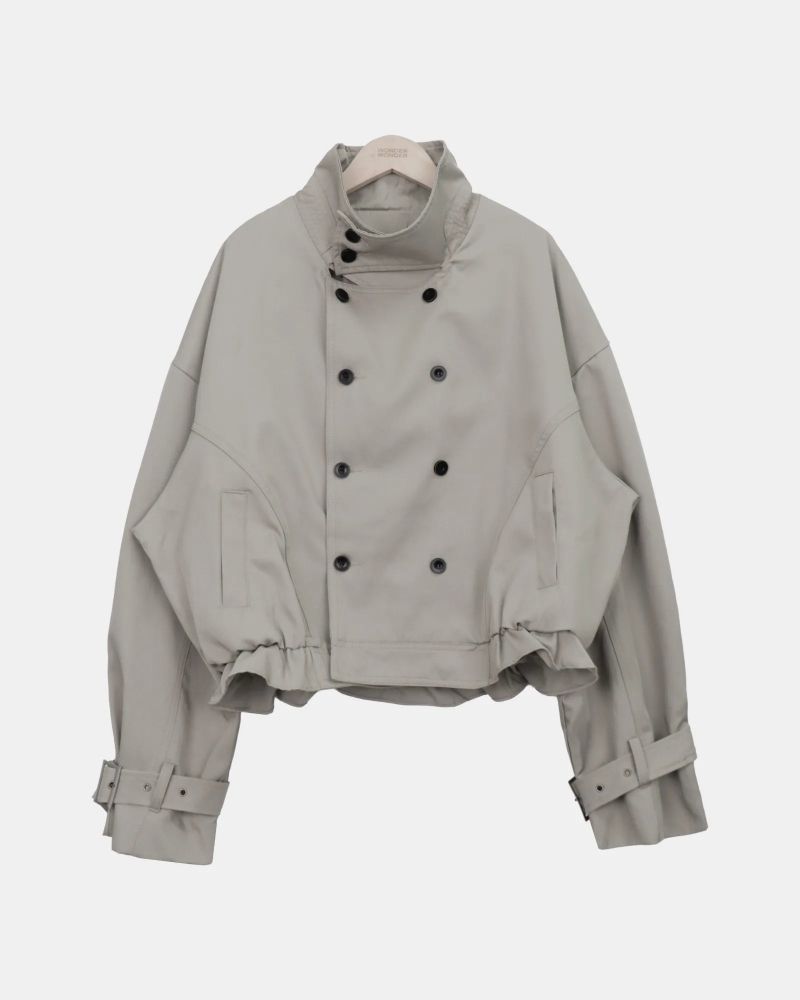 Yanin High Neck Button Short Trench Coat