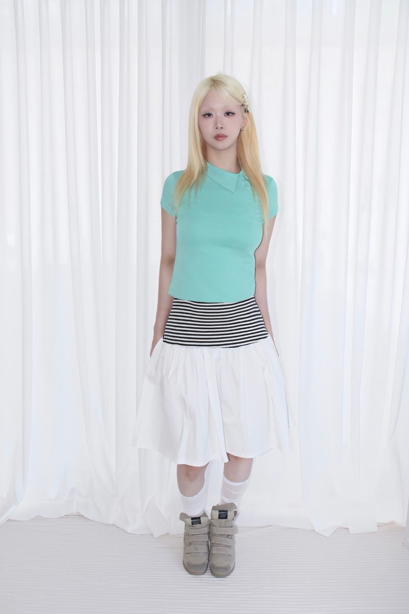 SIDE BUTTON COLLAR TEE (2COLOR)