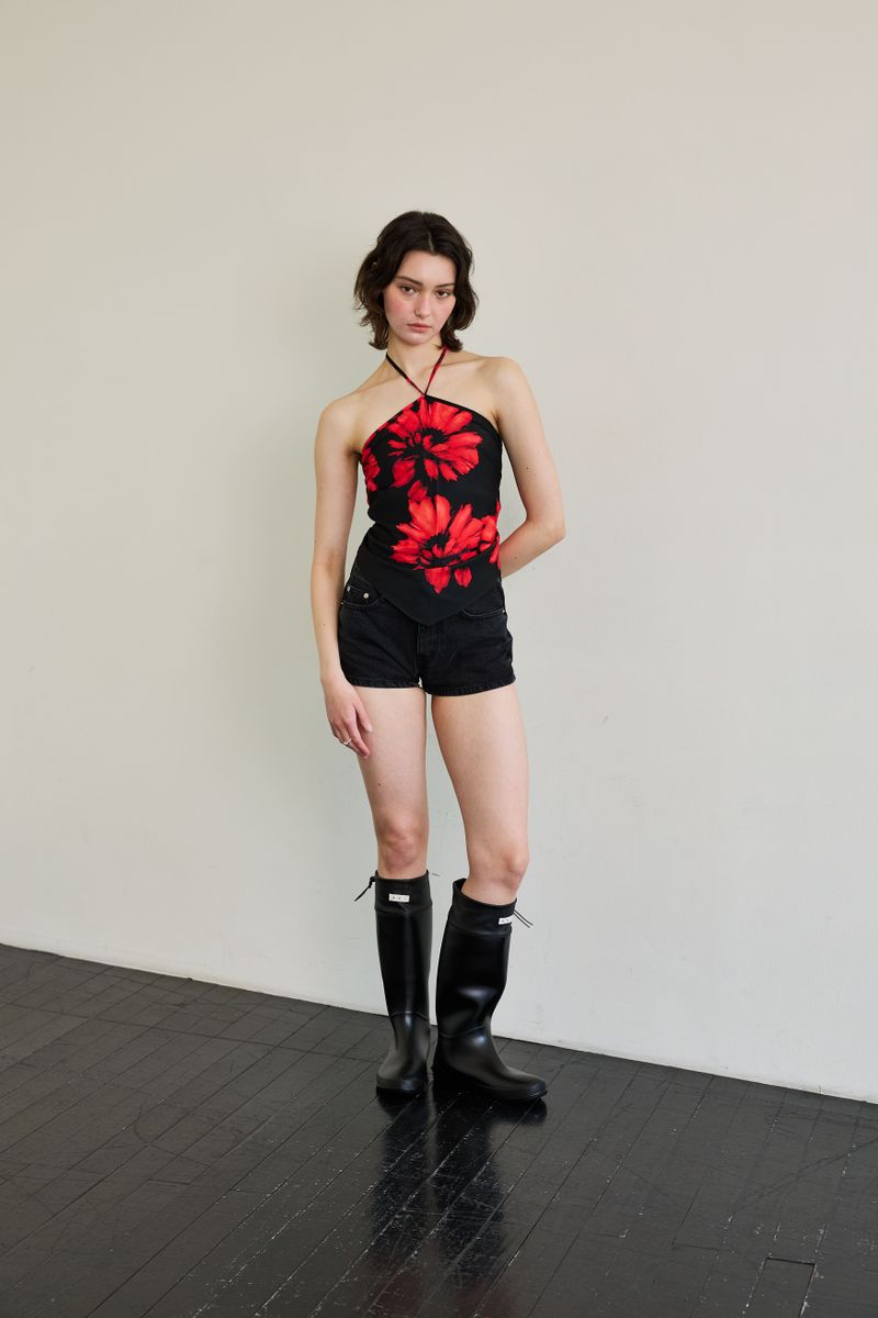 PEPPY MICRO DENIM SHORTS / BLACK