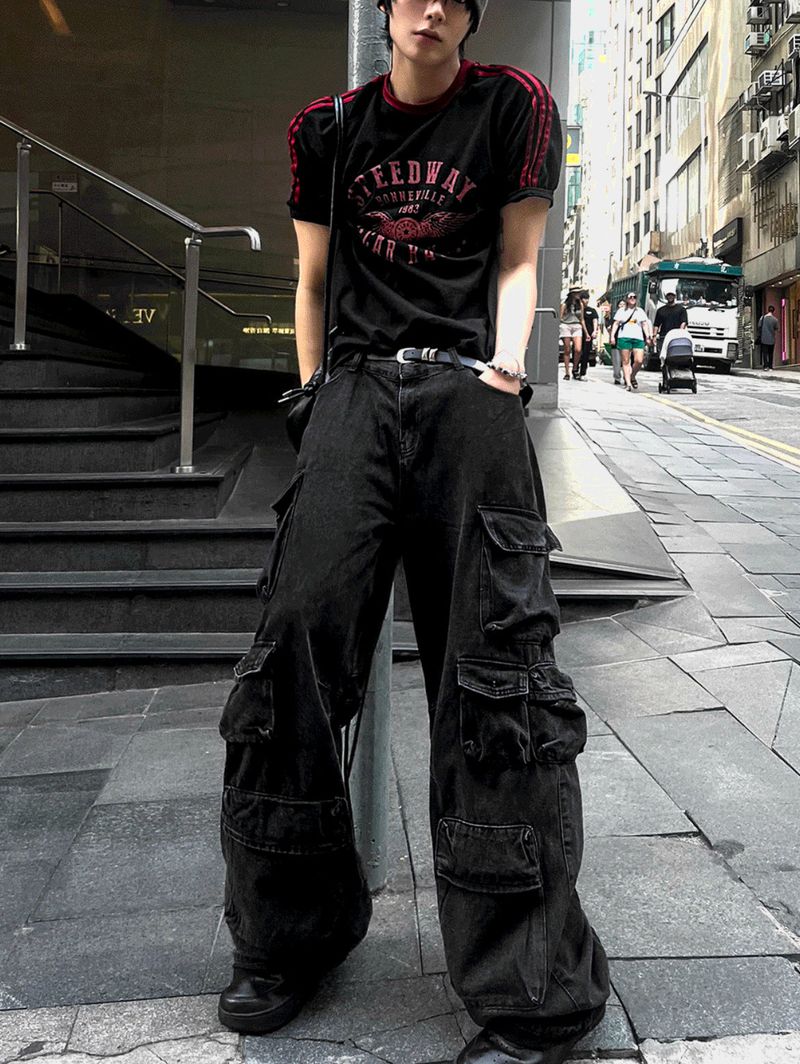 Printing Ringer Track Short Sleeve T-shirt