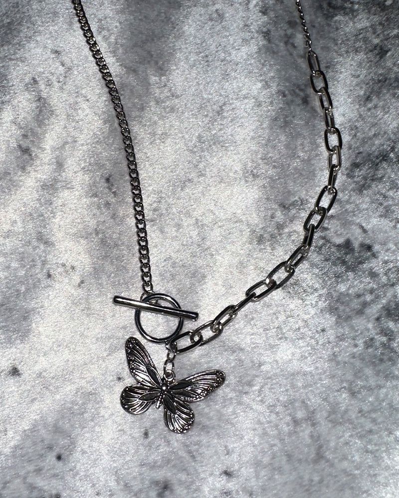 Butterfly Toggle Bar Necklace