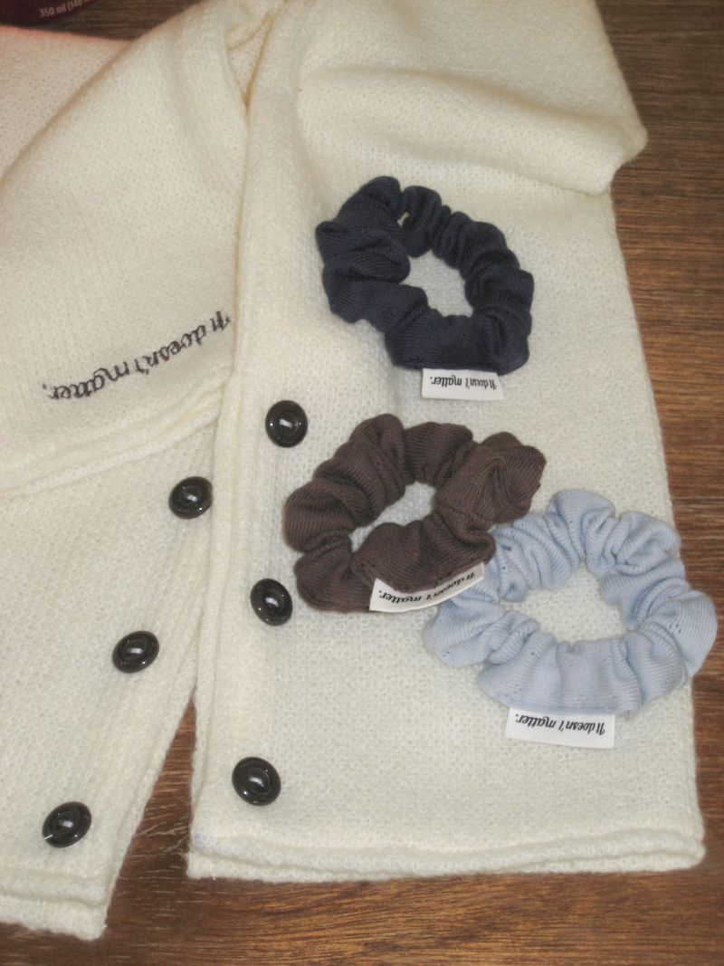 [3 set] Pommy Berry Scrunchie (Blue)