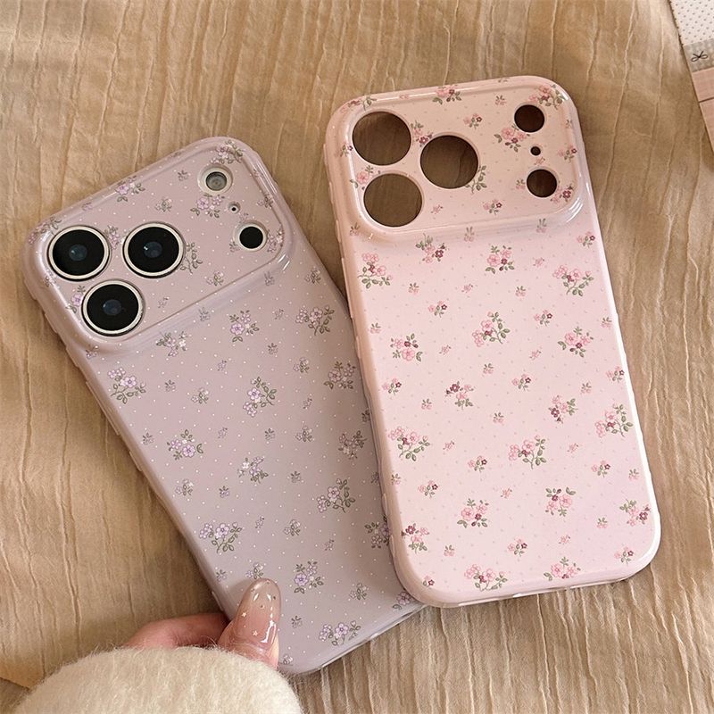 フラワー ドット パターン ソフト iPhone ケース