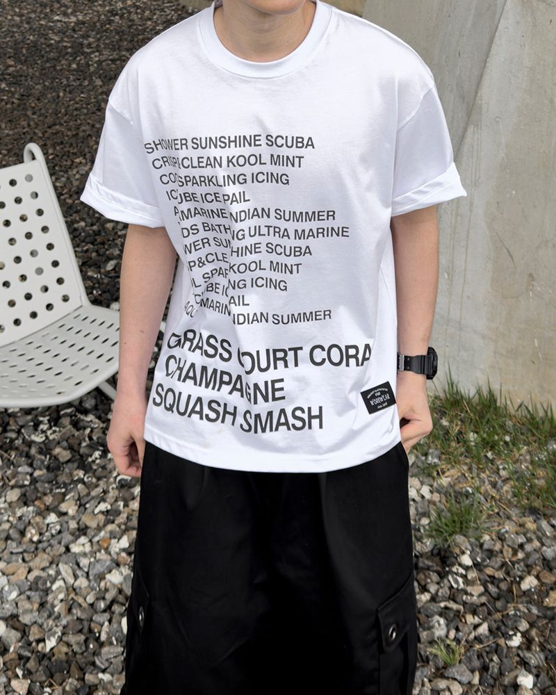 JIIGEUM(ジグム)の「Coral Lettering Short Sleeve T-Shirt(Tops)」