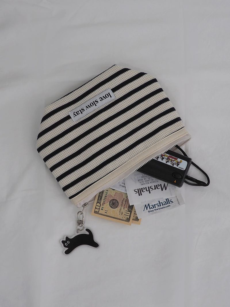 lss basic pouch (L size) _  waffle stripe