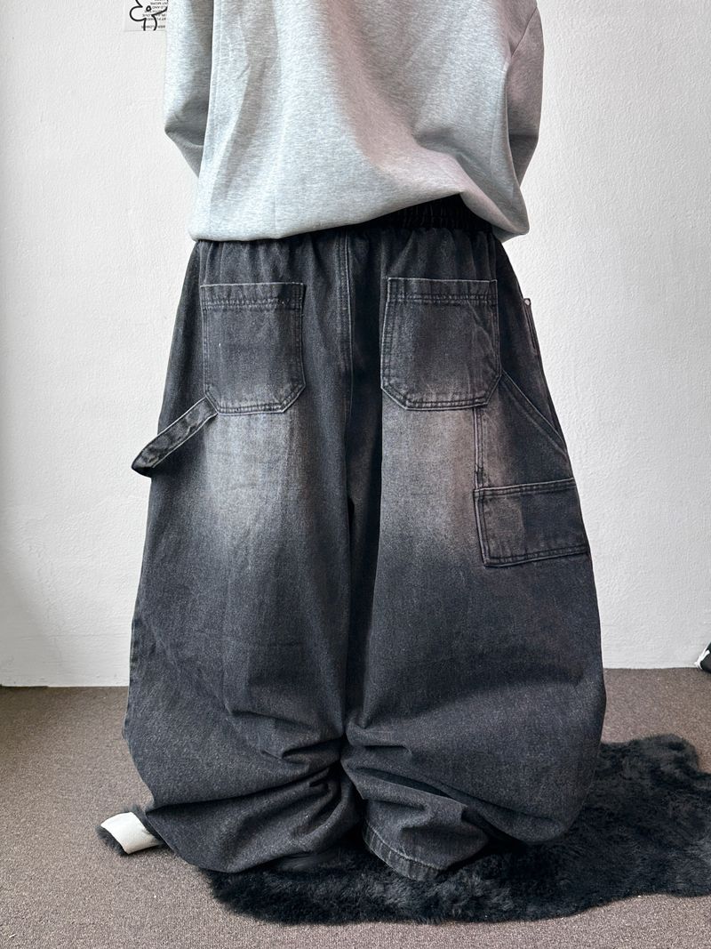 Catch Balloon Carpenter Basic Denim Pants 3color