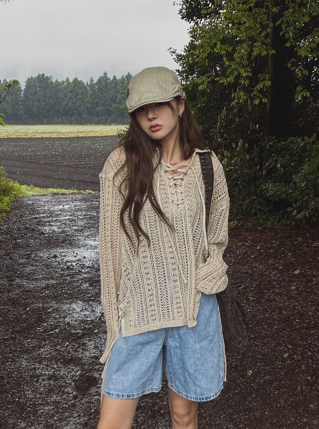 Bohemian Summer Eyelet Punching Knitwear
