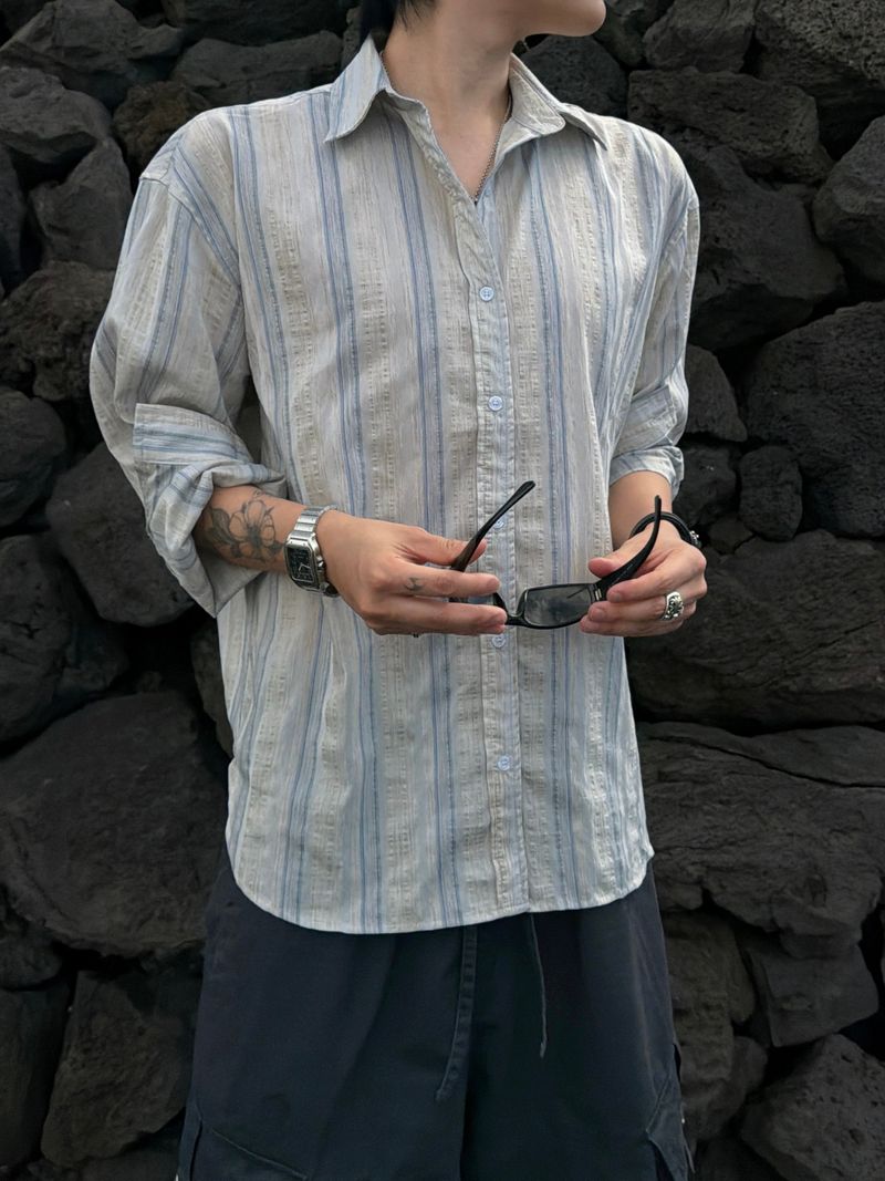 Quad Stripe Linen Shirt 3C