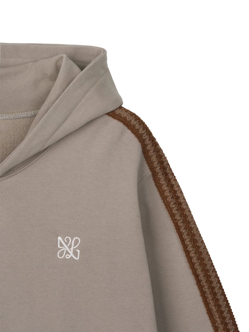 Asel Hooded zip-up Beige