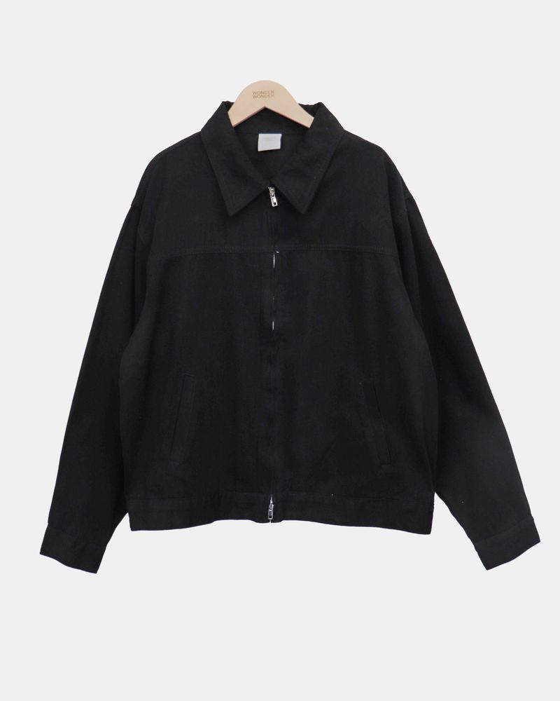 Luken Semi Crop Washed Collar Jacket
