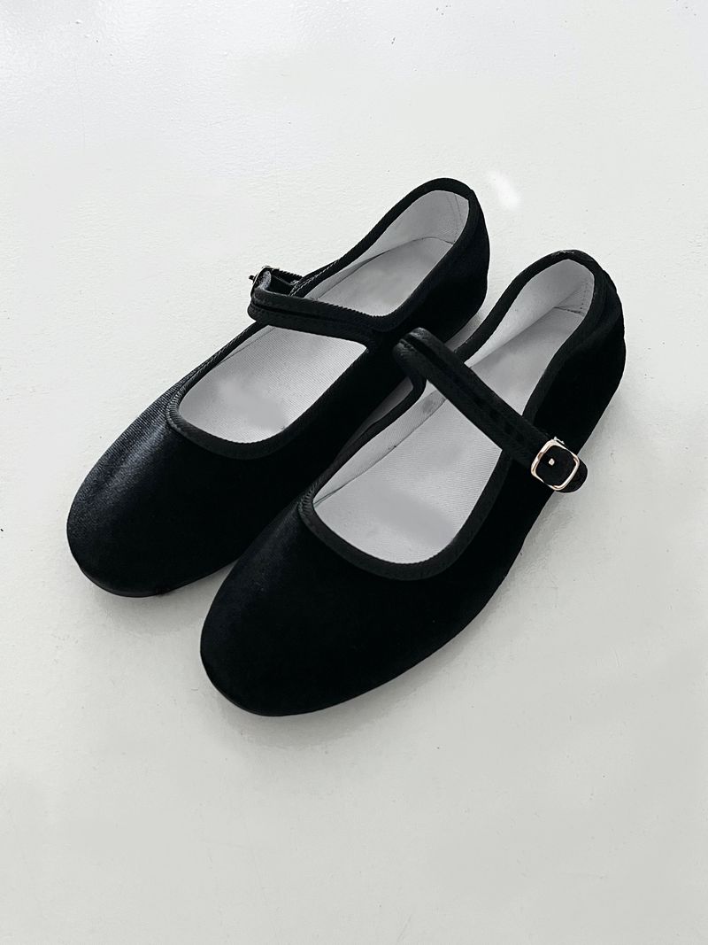 Velvet mary jane shoes