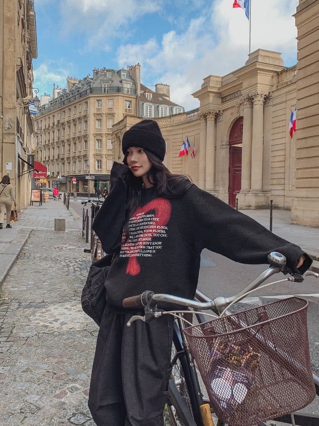 Kuro spray heart wool knitwear