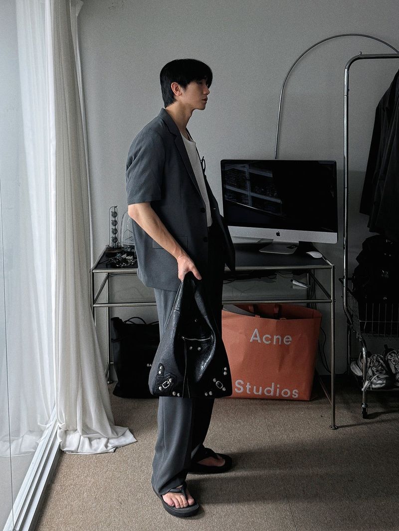 ASCLO Wrinkle Linen Half Sleeve Jacket (2color)