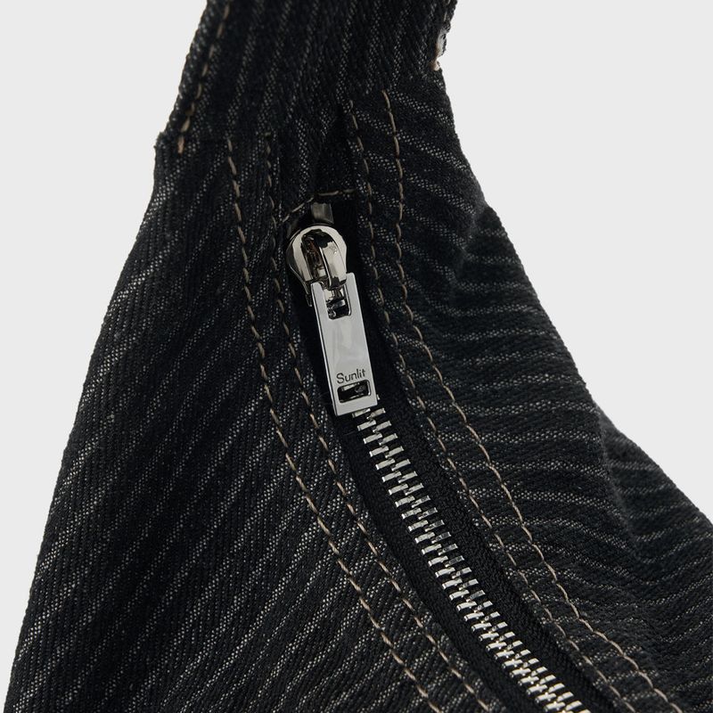 Denim Hobo Bag (Black)