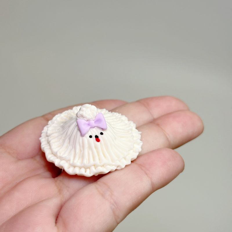 千金わんちゃんのオブジェ(パープルリボン)
