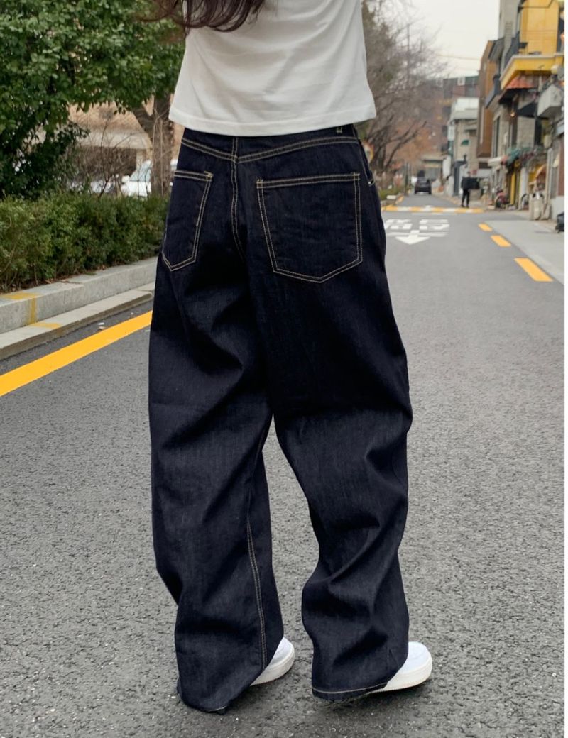 More wide denim pants