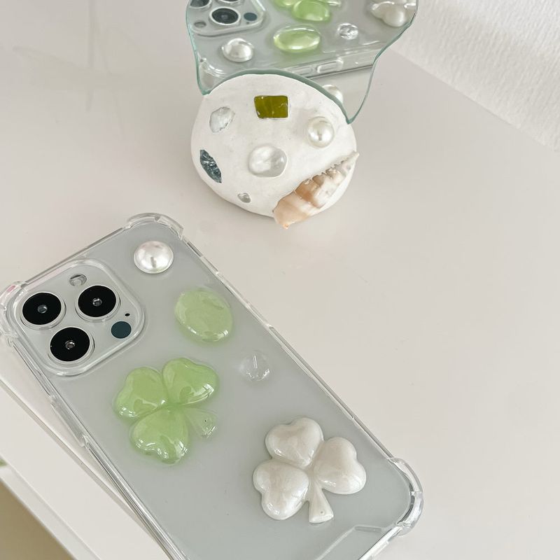 [made]three-leafs clover resin phonecase 
