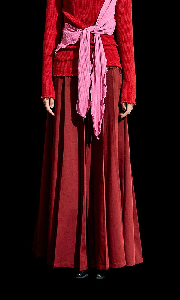 Reculer（ルキュレ）の「Wide pleated pants Burgundy（Pants）」