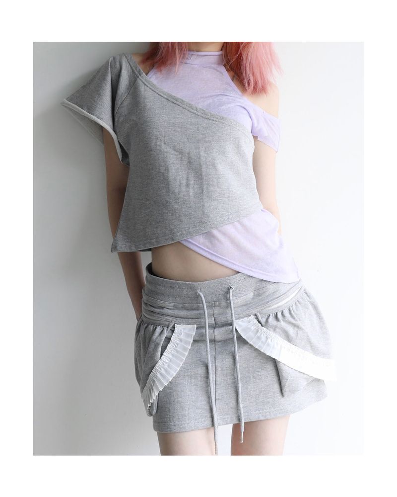  SWEAT BALLOON SKIRT GREY