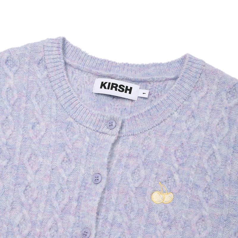 SMALL CHERRY CABLE KNIT CARDIGAN [LAVENDER]
