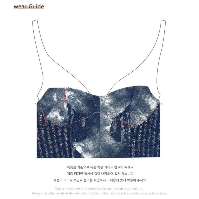 DENIM CORSET TUBE TOP_DEEP BLUE