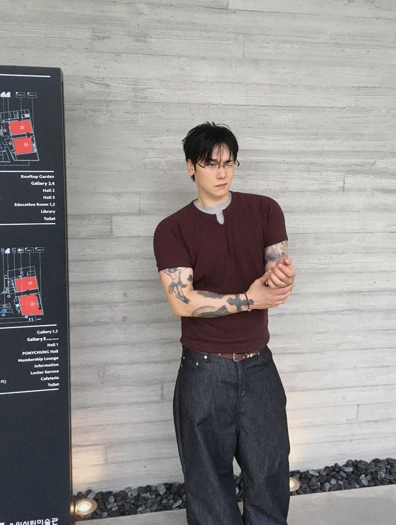 No.1810 slit waffle slim half T (5color)