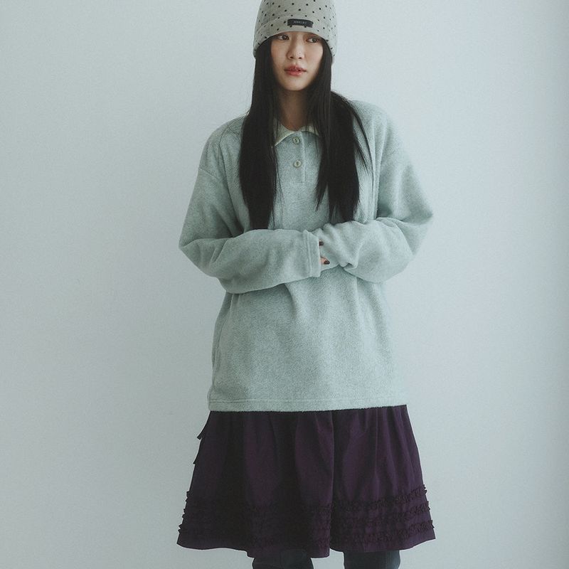 KOOKEESEE（クキシ）の「Fog Fleece Collar Tee (mint)（Tops）」