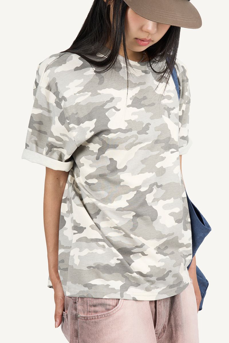 Camo print oversized t-shirt