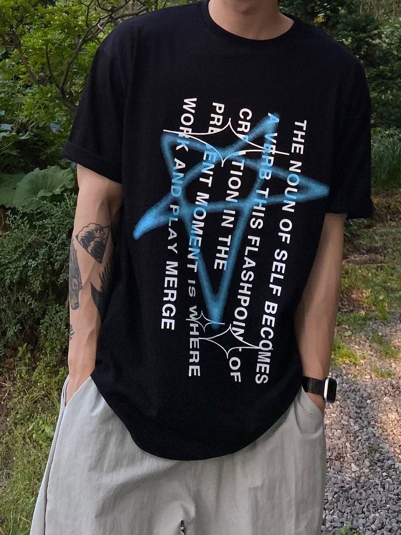Star Spray Lettering Short Sleeve T 3C