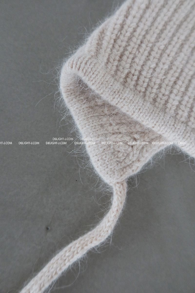 Angora knit earring bonnet
