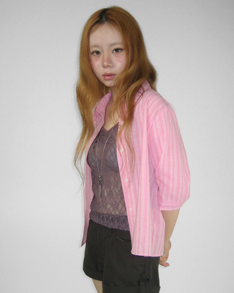 CANDY STRIPE 3/4 SLEEVE SHIRT