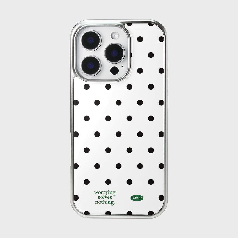 murmursroom(マーマーズルーム)の「holiday epoxy bumper case (silver frame / green point dot)(Smartphone Accessories)」