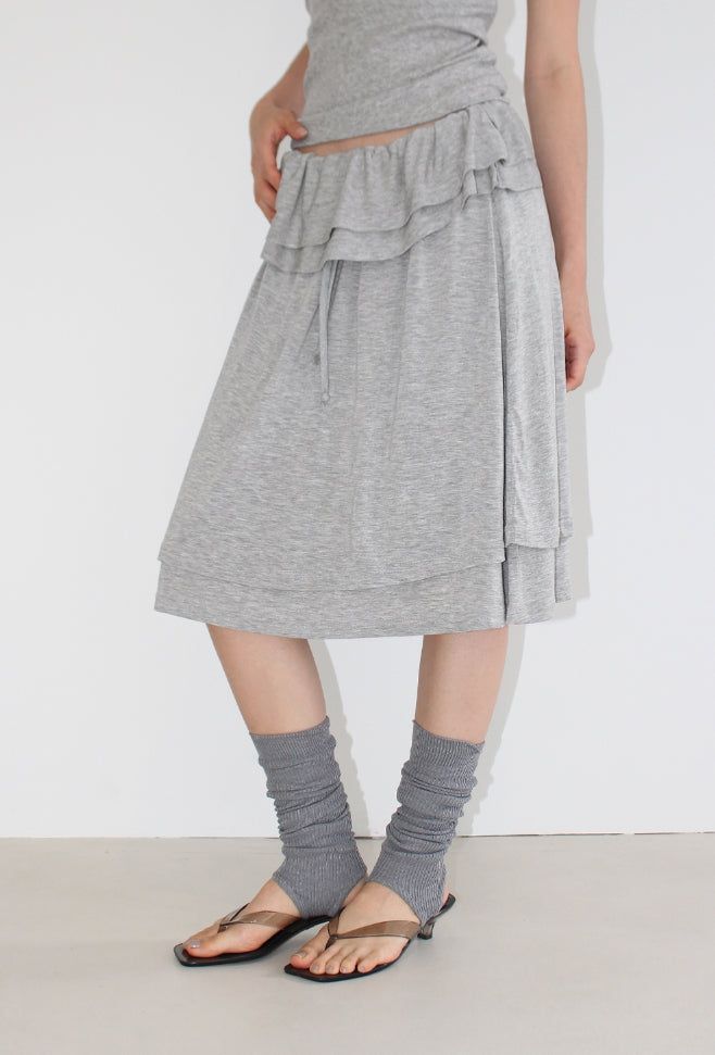 AAKE(アケ)の「DOUBLE LAYERED MIDI SKIRT(Skirts)」