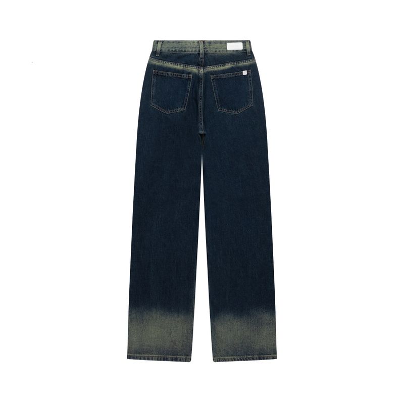 GREENERY COLOR SPRAY DYED WIDE DENIM PANTS code 21017
