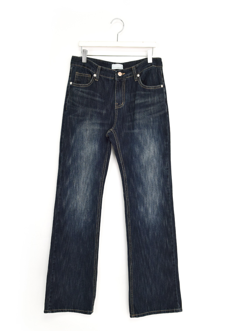 back rivet boots cut denim pants