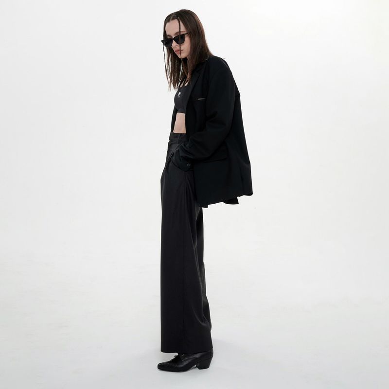 SLEEVE STRAP OVER FIT JACKET(BLACK)