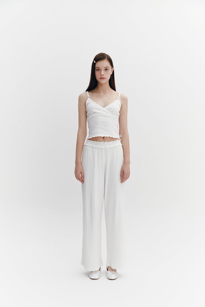 Wave Frill Pants Ivory