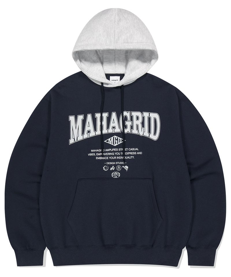 mahagrid（マハグリッド）の「ベーシックカラーブロックフーディー（トップス）」