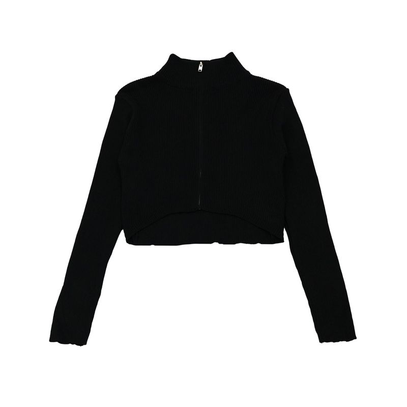 zip cropped knit