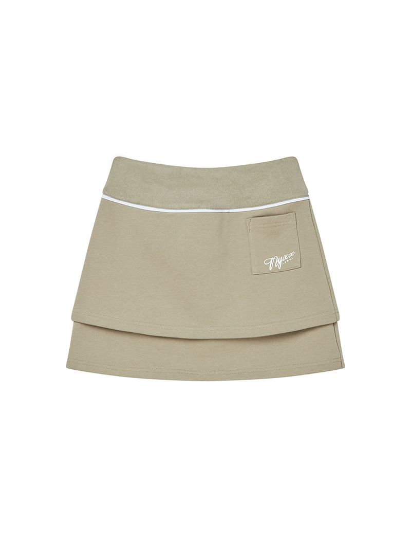 DOUBLE LAYER SKIRT (LIGHT KHAKI)