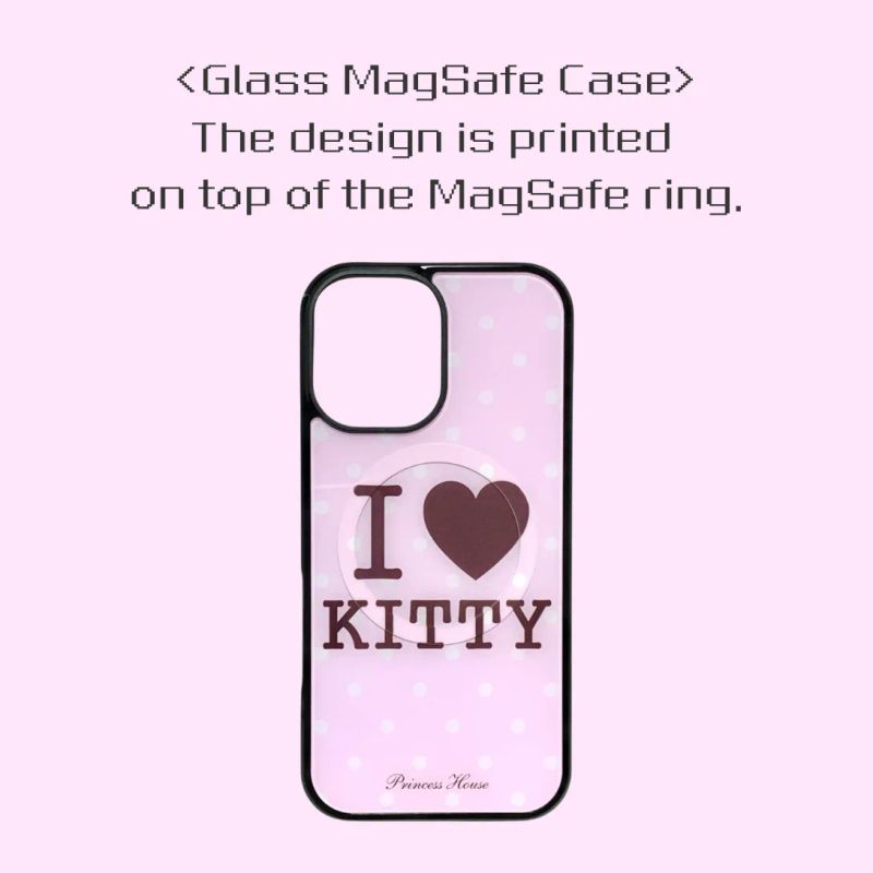 Rose bonbon phone case (white) - black glass - magsafe