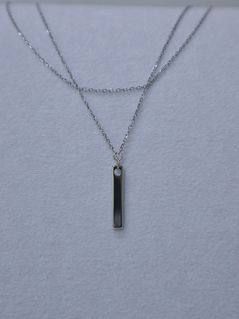 new simple bar layered necklace