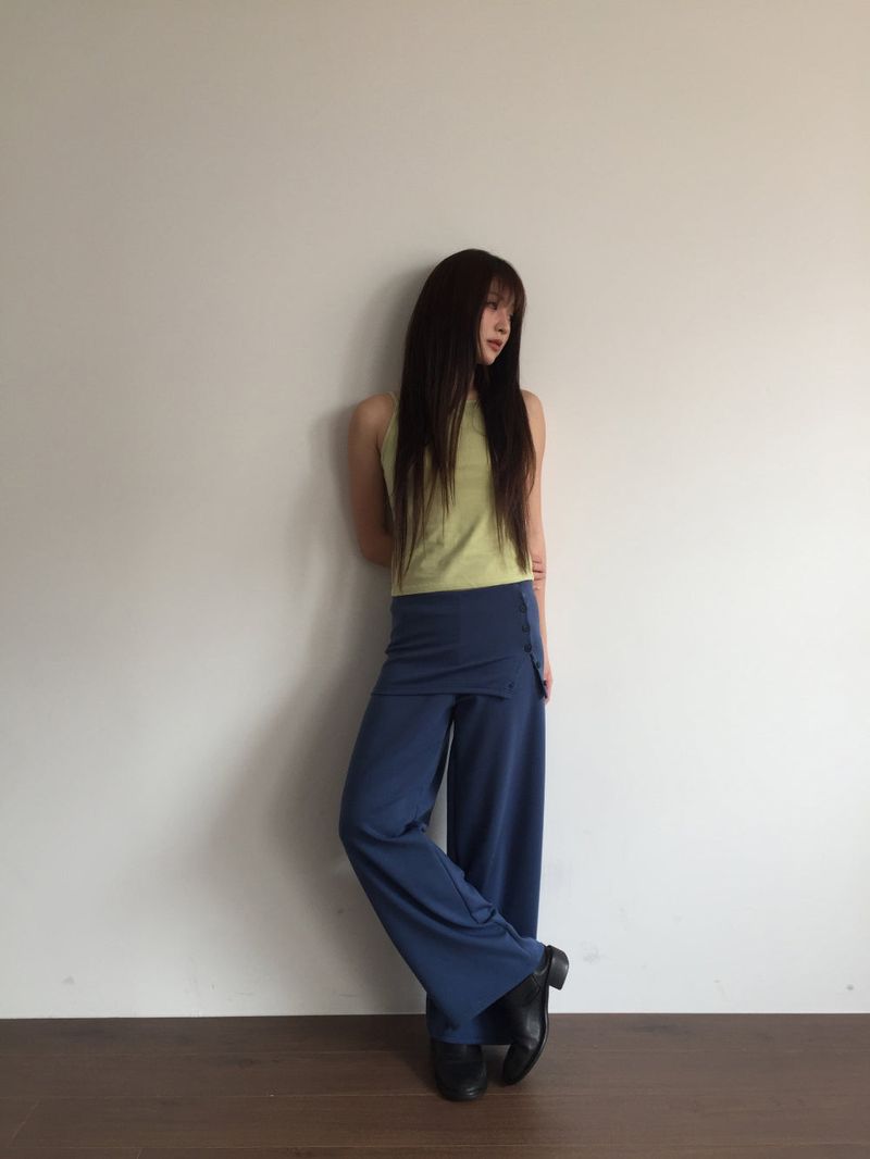 As-side button pants (2color)