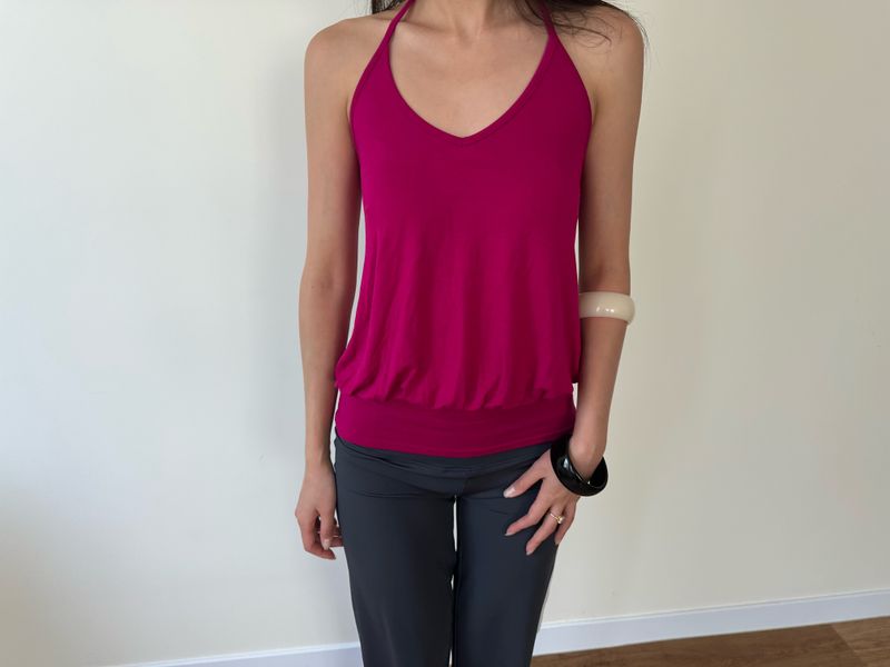 sleek drape halter top