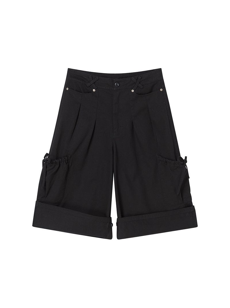 COTTON CAPRI PANTS BLACK