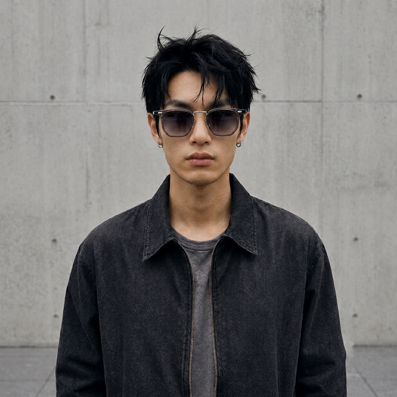 FADE MEET（フェードミート）の「バイオレットグレー グラデーションスクエアサングラス（ファッション小物）」