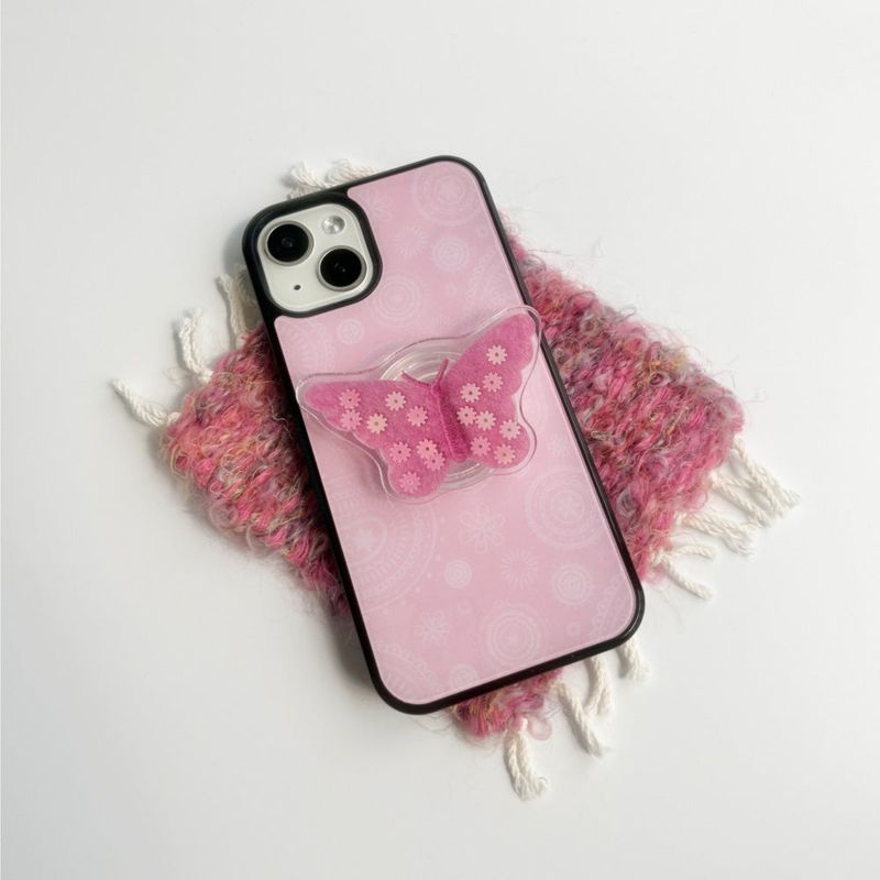 [phone grip]  dreamy wings (deep pink)