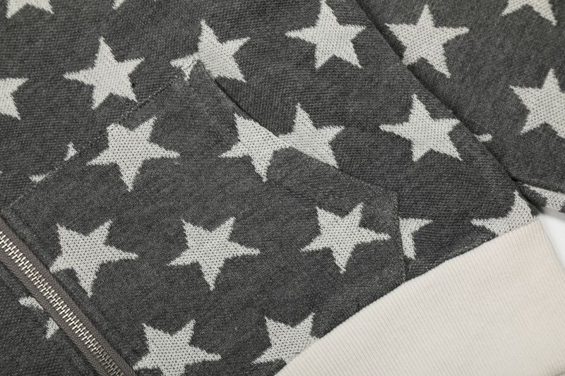 Dot&Star Patten Hooded Zip-up