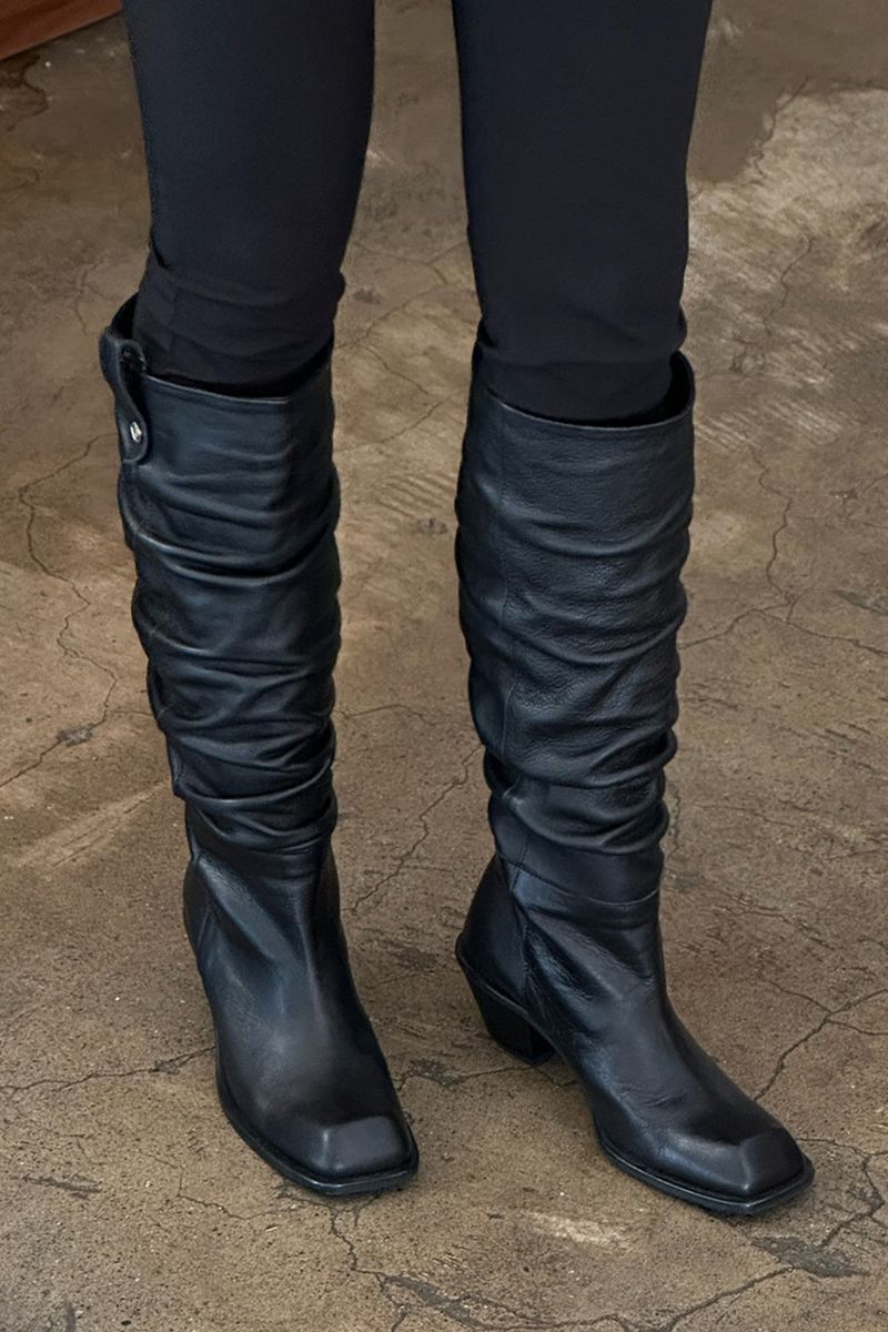 BLURRY WRINKLE LONG BOOTS_3COLORS