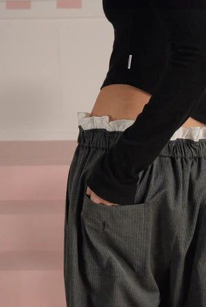 Frankie button pants - dark gray